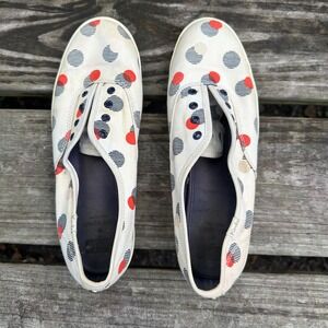 Kate Spade x Keds‎ Polka Dot Canvas Sneakers Casual Cream Orange Blue Size 8